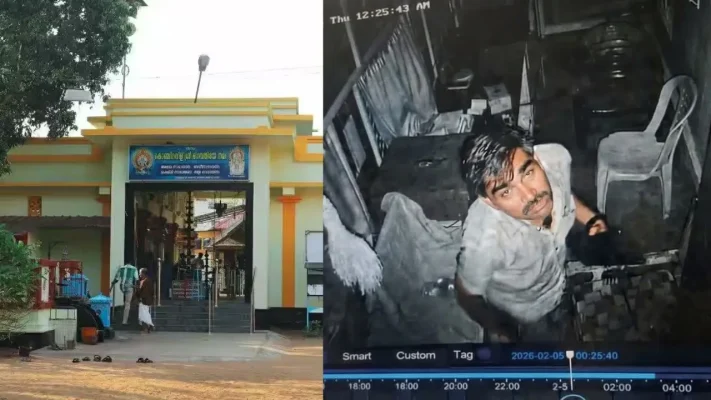 കൊഞ്ചിറവിള ഭഗവതി ക്ഷേത്രത്തിൽ മോഷണം; 45,000 രൂപ കവർന്നു; മോഷ്ടാവിന്റെ ദൃശ്യങ്ങൾ സിസിടിവിയിൽ