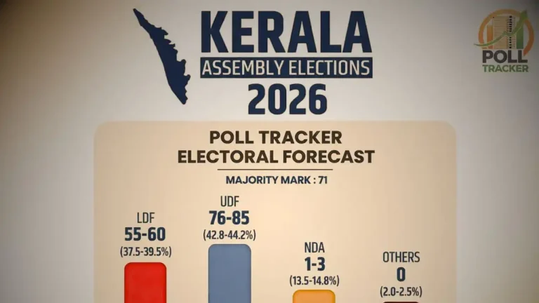 കേരളത്തിൽ യുഡിഎഫ് തരംഗം; 96 സീറ്റുകൾ വരെ ലഭിക്കുമെന്ന് പോൾ ട്രാക്കർ സർവേ